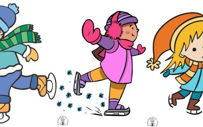 Dekoracje do druku: Dzieci na łyżwach