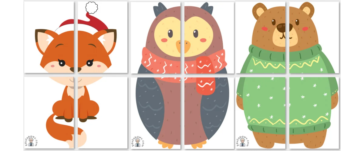 Dekoracje XXL do druku: Zimowe zwierzęta