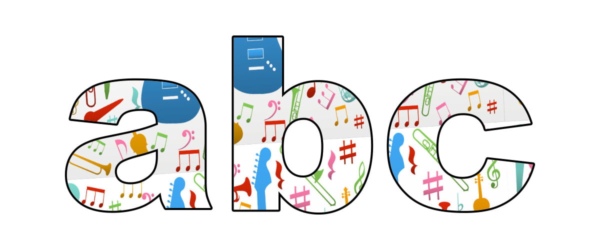 Instrumenty muzyczne: Litery małe