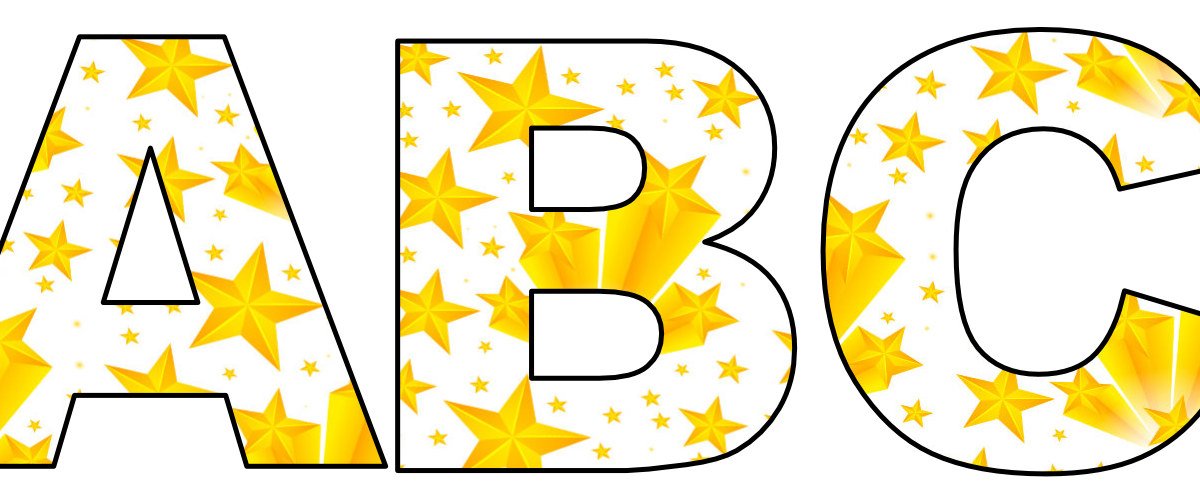 Litery duże: wzór w gwiazdy