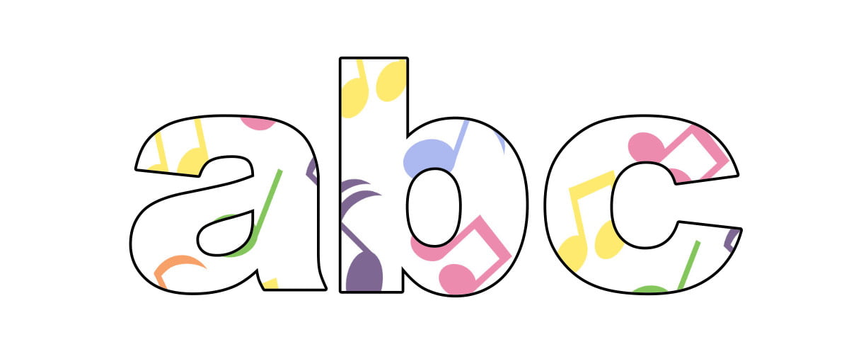 Kolorowe nutki: Litery małe