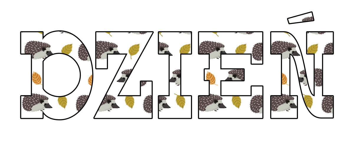 Napis do druku: Dzień Jeża w jeże i liście