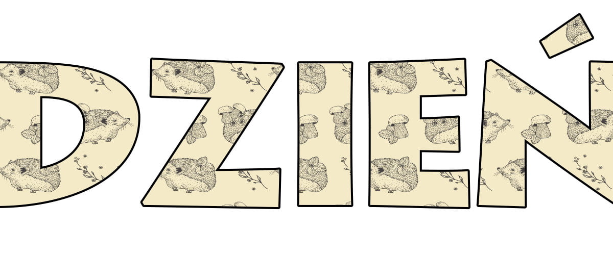 Napis do druku: Dzień Jeża – retro