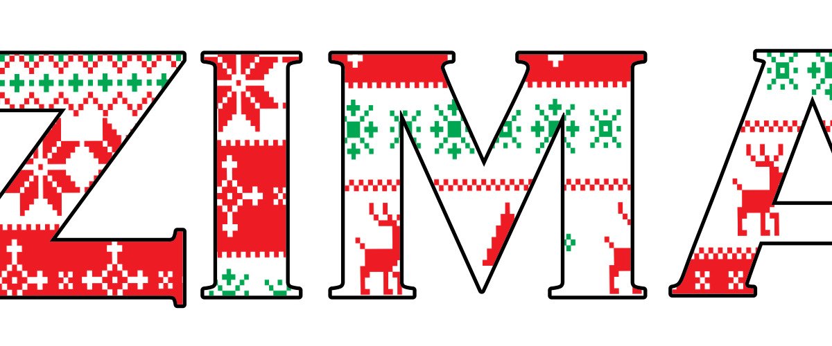 Napis do druku: Zima – wzór w sweterek