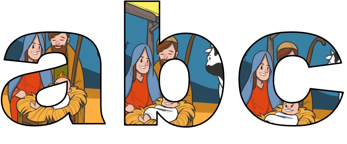 Litery małe: wzór szopka