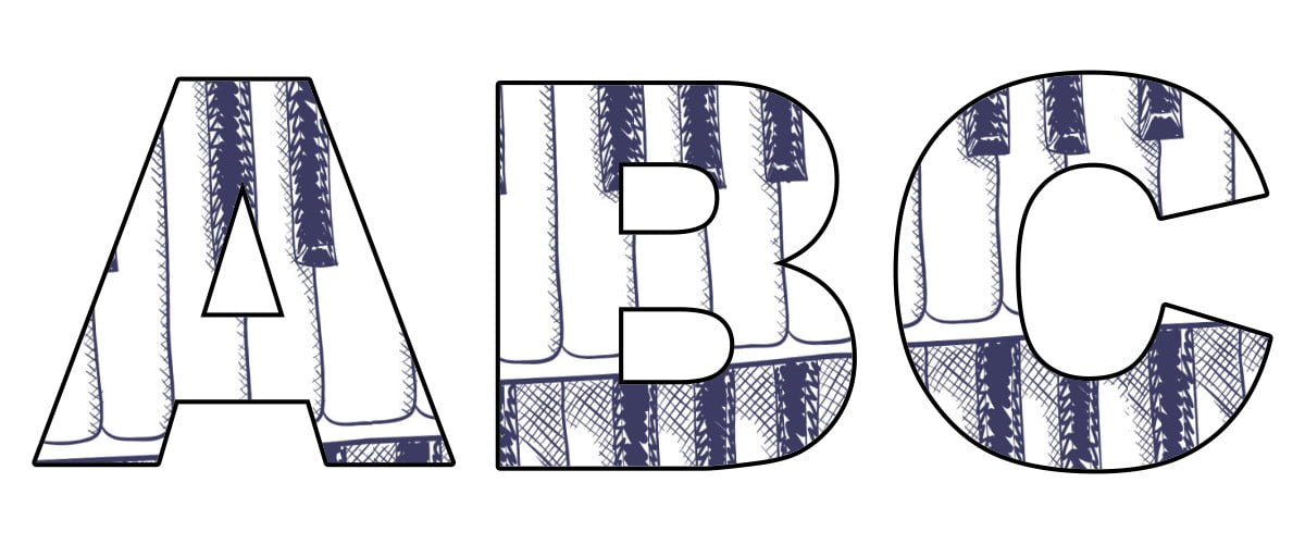 Pianino: litery duże