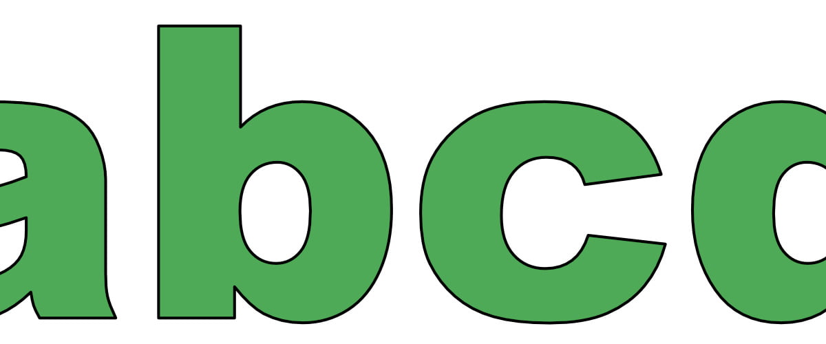 Zielone litery małe