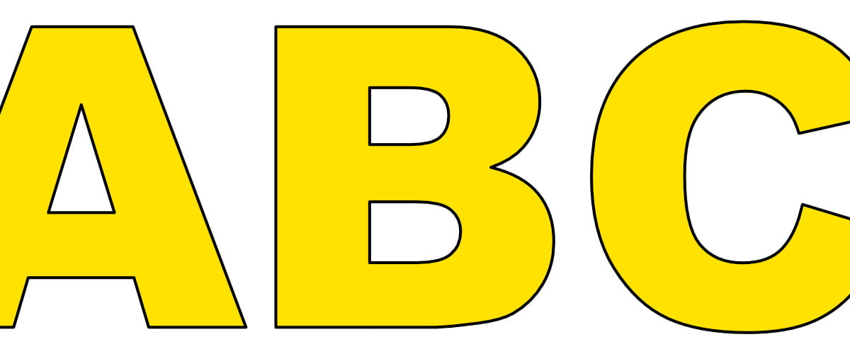 Żółte litery duże