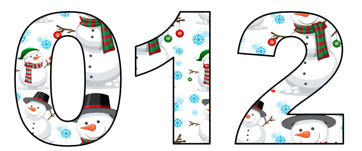 Bałwanki: cyfry i znaki specjalne