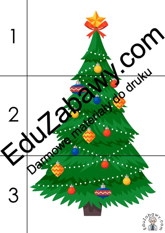 Karty pracy: Puzzle 3 elementy: Boże Narodzenie