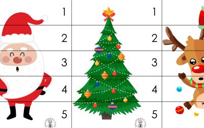 Karty pracy: Puzzle 5 elementów: Boże Narodzenie