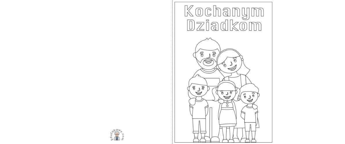 Laurki dla dziadków do kolorowania (7 szablonów)