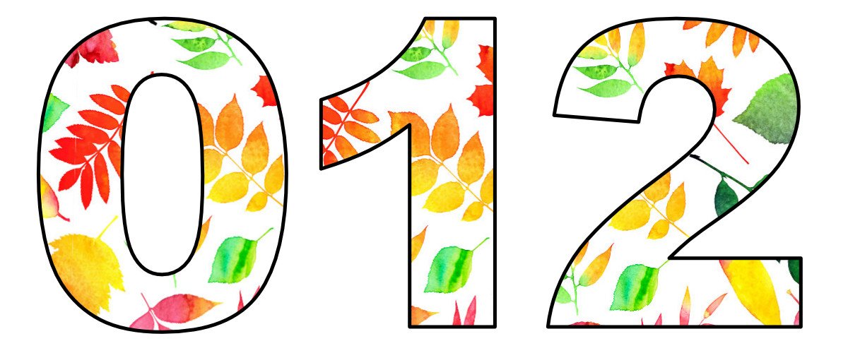 Liście: Cyfry i znaki specjalne