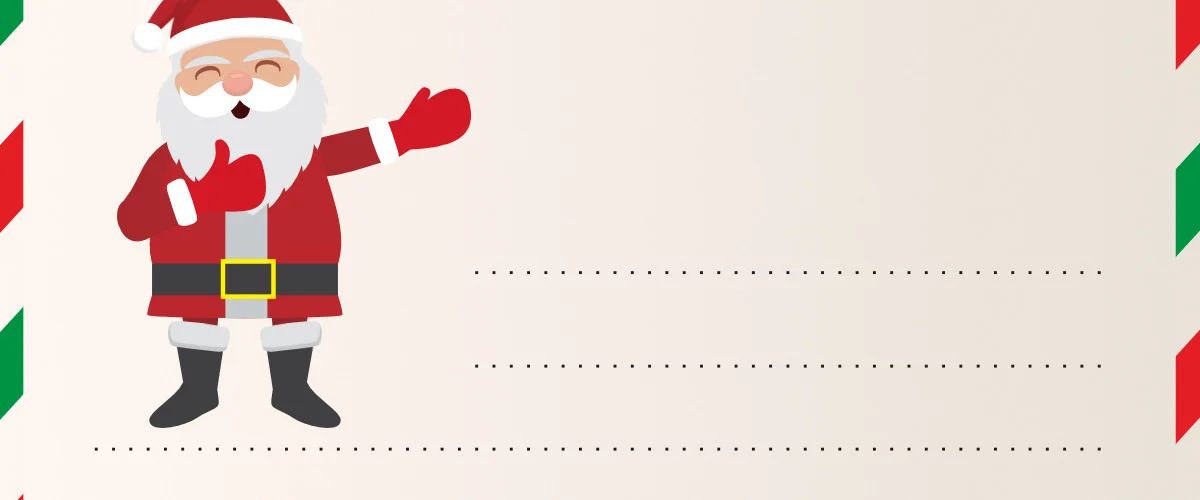 List do Mikołaja: wzór z Mikołajem