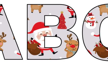 Mikołaj i renifer: litery duże