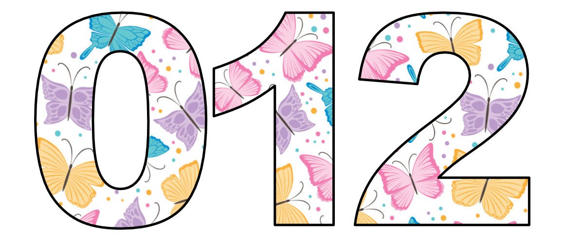 Motylki: Cyfry i znaki specjalne