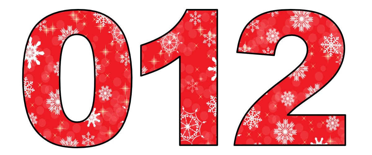 Płatki śniegu: cyfry i znaki specjalne