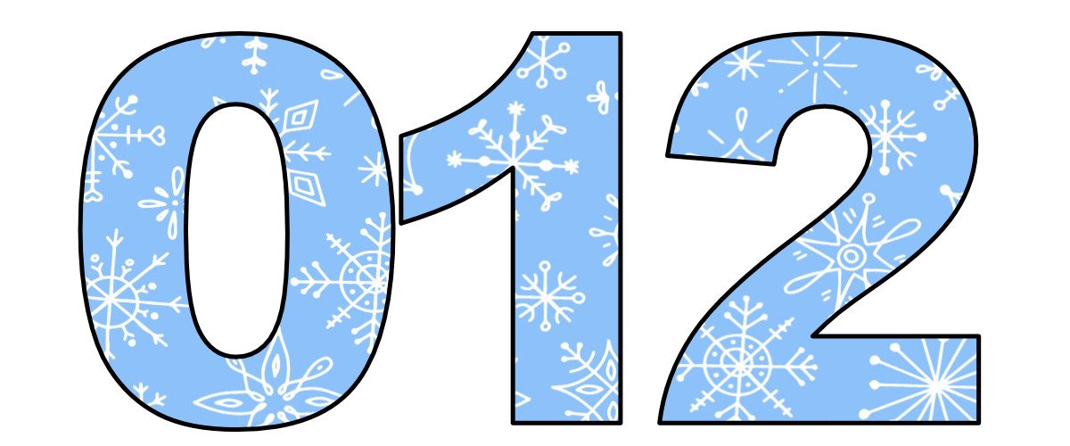 Śnieżynki: Cyfry i znaki specjalne