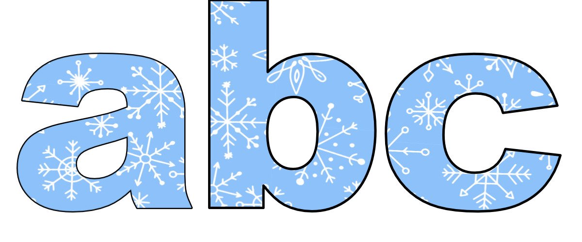 Śnieżynki: litery małe