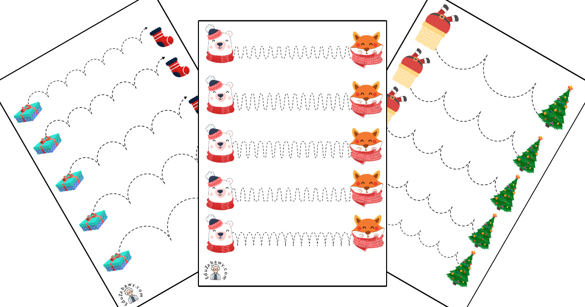 Karty pracy: Szlaczki: Boże Narodzenie