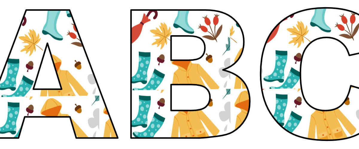 Jesienne ubrania: litery duże