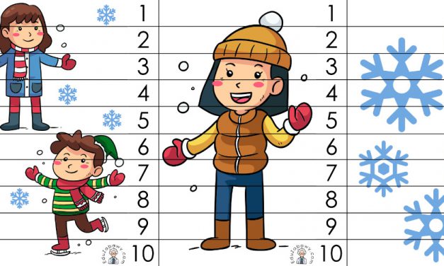 Zima: Puzzle 10 elementów (10 kart pracy)