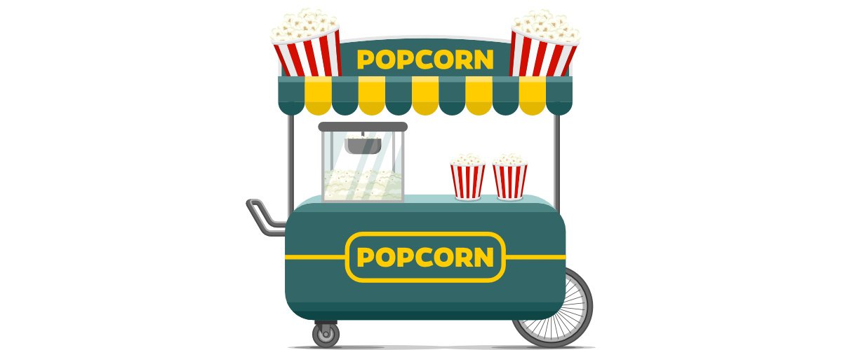 Dekoracje do druku: Maszyna do popcornu (8 szablonów)