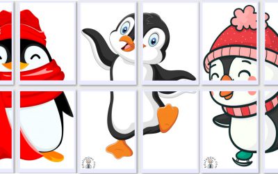 Dekoracje XXL do druku: Pingwiny (10 szablonów)