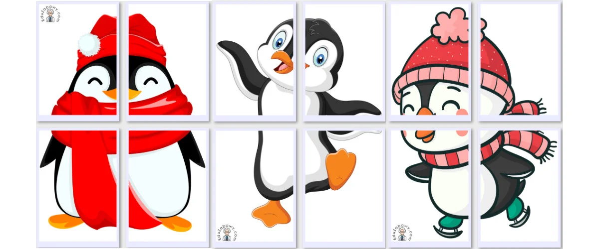 Dekoracje XXL do druku: Pingwiny (10 szablonów)