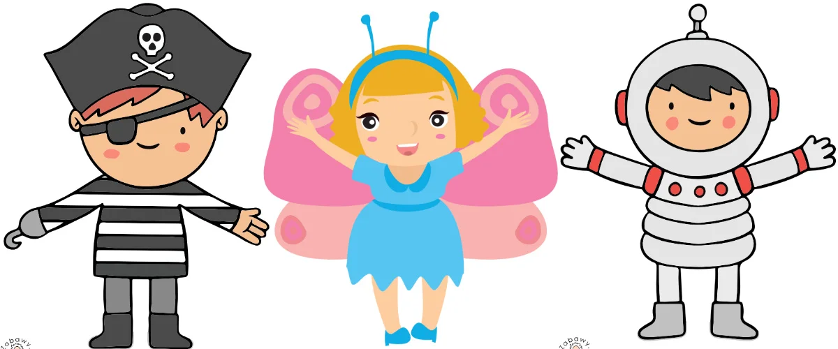 Dekoracje do druku: Przebrane dzieci (10 szablonów)