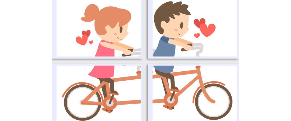 Dekoracje XXL do druku: Zakochana para (10 szablonów)