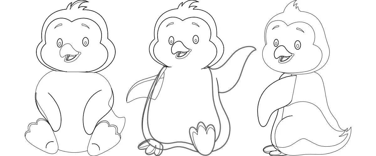 Kolorowanki do druku: Pingwiny (10 szablonów)