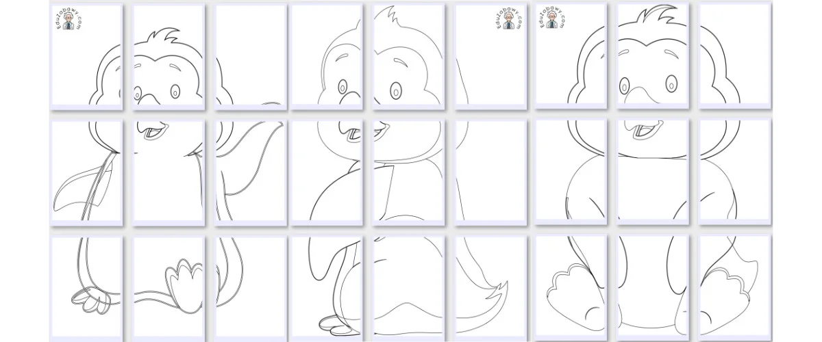 Kolorowanki XXL do druku: Pingwiny (10 szablonów)