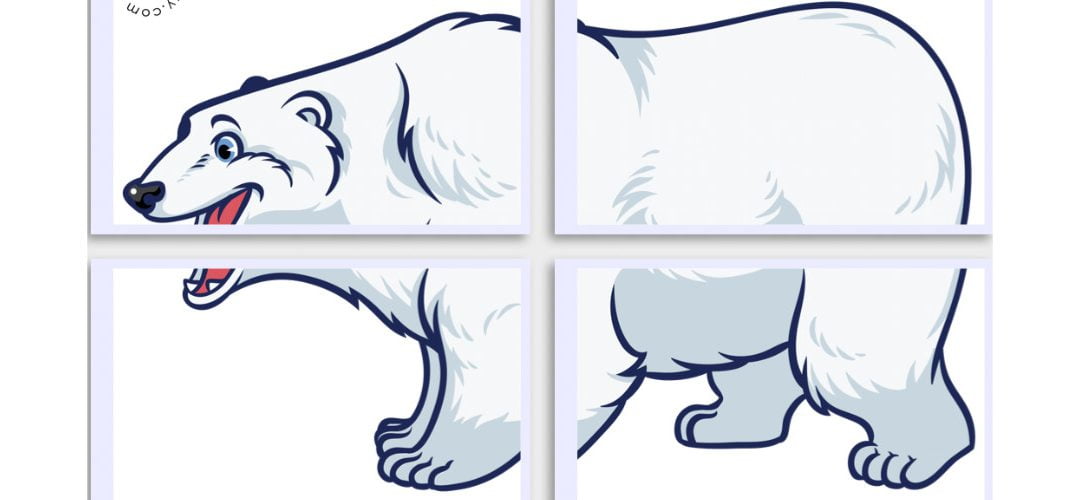 Dekoracje XXL: Niedźwiedź Polarny (10 szablonów)