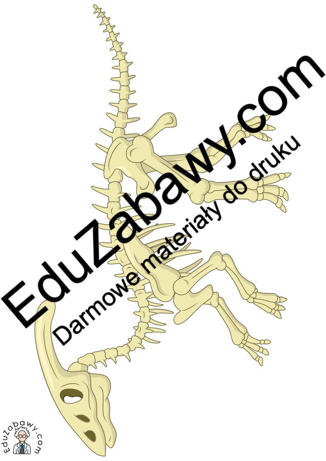 Dekoracje do druku: Szkielet Dinozaura (10 szablonów)