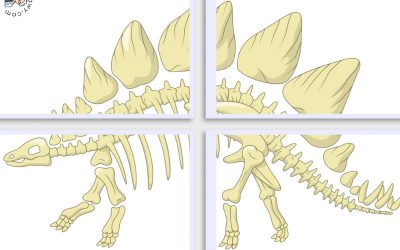 Dekoracje XXL do druku: Szkielet Dinozaura (10 szablonów)