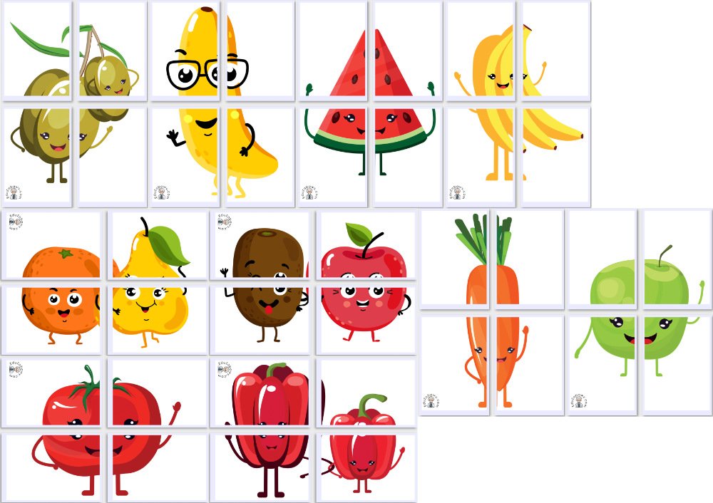 Dekoracje XXL do druku: Wesołe owoce i warzywa (10 szablonów)
