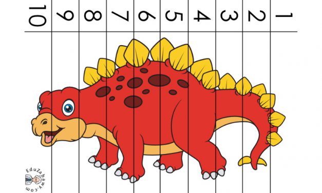 Dzień Dinozaura: Puzzle 10 elementów (10 kart pracy)