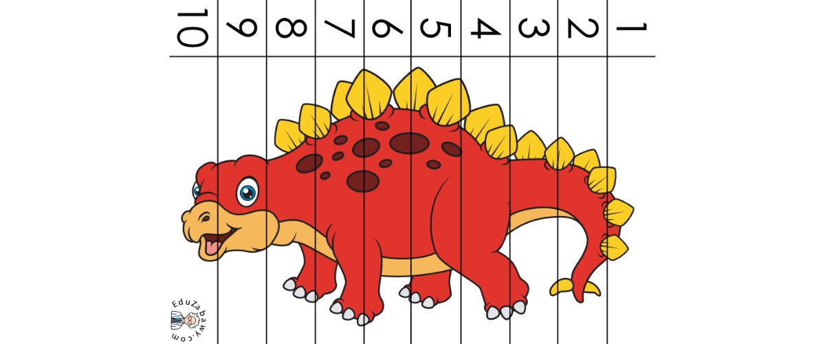 Dzień Dinozaura: Puzzle 10 elementów (10 kart pracy)