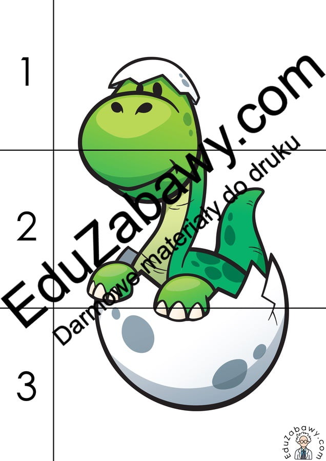 Karty pracy: Puzzle 3 elementy: Dzień Dinozaura 4