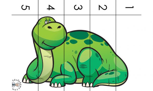 Dzień Dinozaura: Puzzle 5 elementów (10 kart pracy)