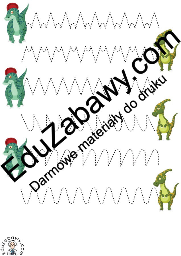 Karty pracy: Szlaczki: Dzień Dinozaura 2