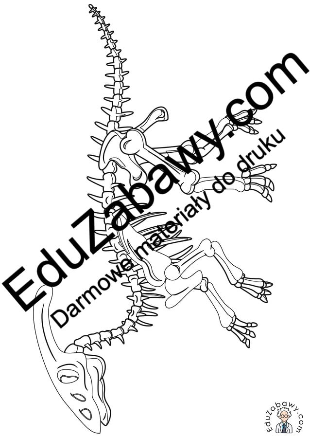 Kolorowanki do druku: Szkielet Dinozaura (10 szablonów)