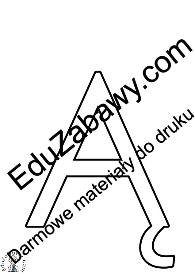 Kontury litery Ą pisane i drukowane (4 szablony)