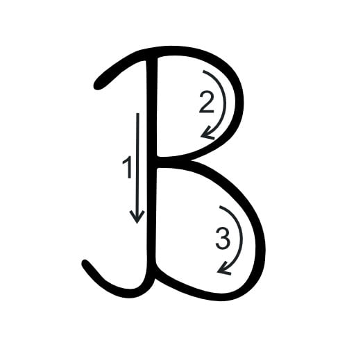 Nauka pisania litery B