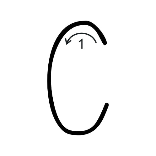 Nauka pisania litery C