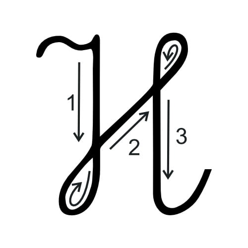 Nauka pisania litery H