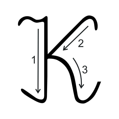 Nauka pisania litery K