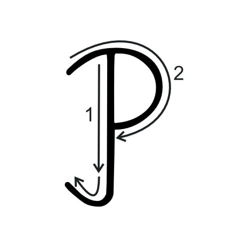 Nauka pisania litery P