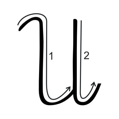Nauka pisania litery U